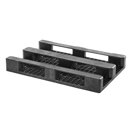 Plastic EURO pallet, without raised edges, closed top deck, charcoal.