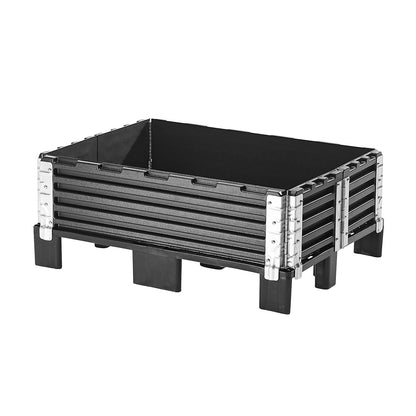 Plastic pallet collar, with 6 hinges, for pallets 800 x 600 mm, pack of 2.