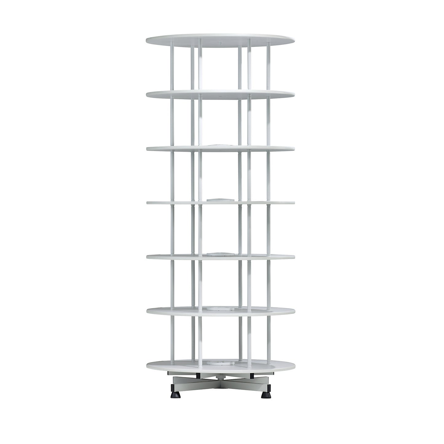 Rotary filing system, Ø 1000 mm, 6 shelves, light grey.