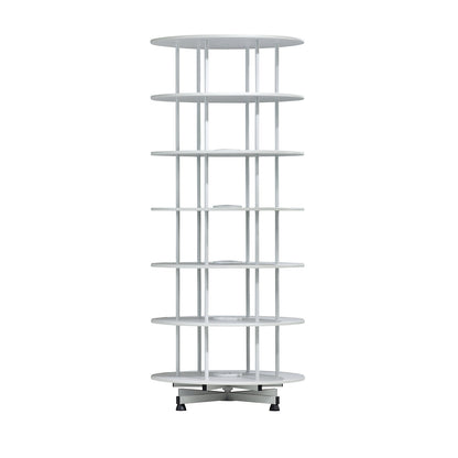 Rotary filing system, Ø 1000 mm, 6 shelves, light grey.