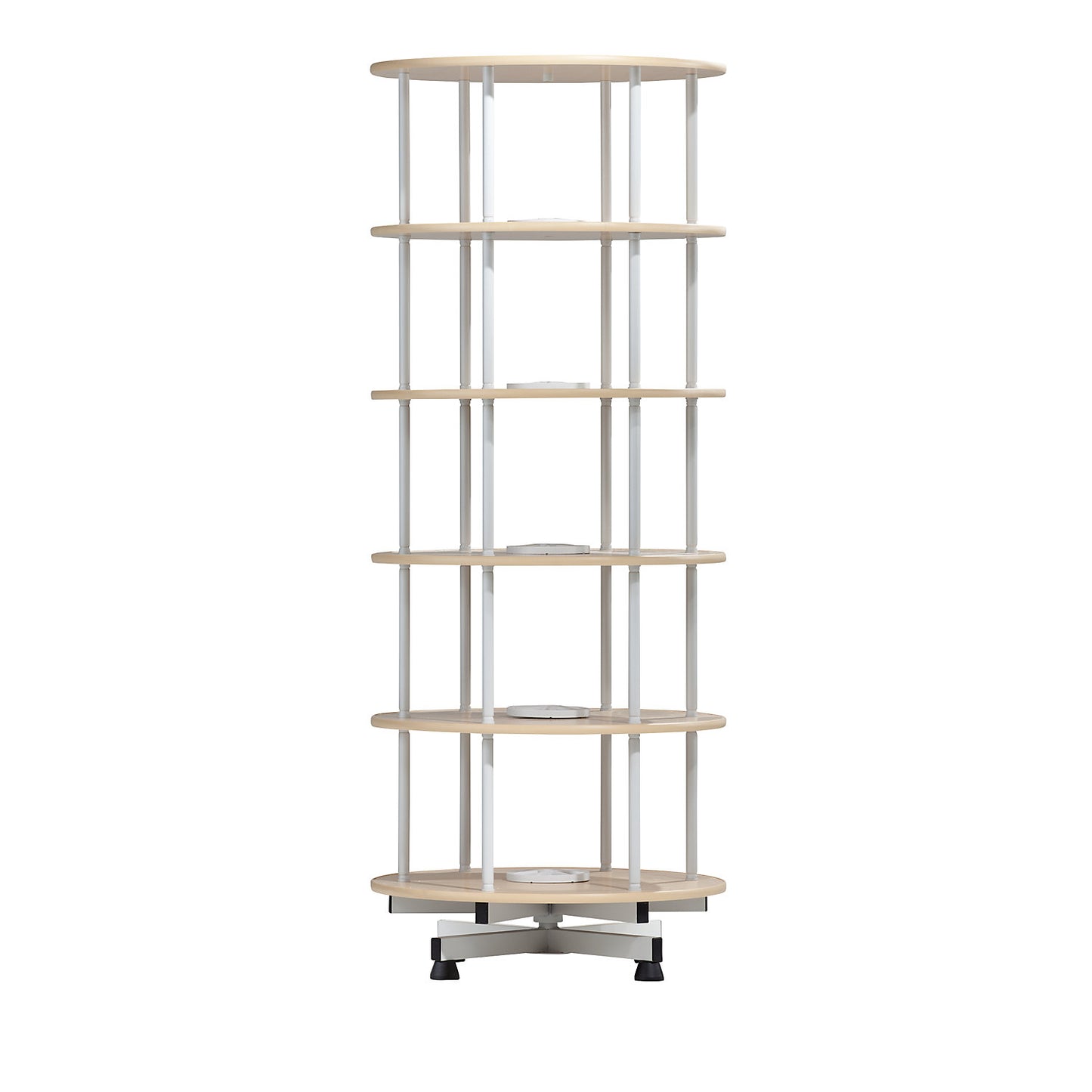 Rotary filing system, Ø 800 mm, 5 shelves, beech finish.