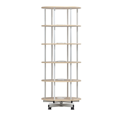 Rotary filing system, Ø 800 mm, 5 shelves, beech finish.