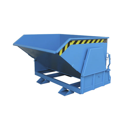 Tilting skip, standard overall height, without wheels, capacity 0.8 m³, painted light blue RAL 5012.