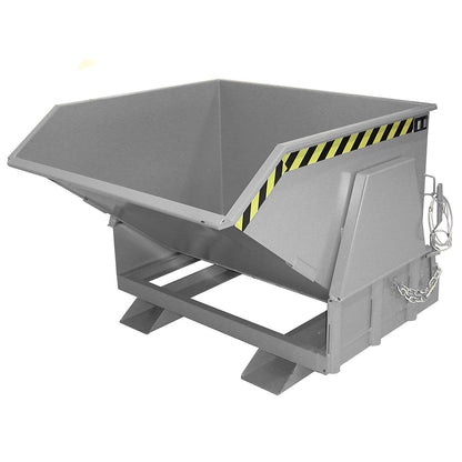 Tilting skip, standard overall height, without wheels, capacity 1.0 m³, hot dip galvanised.