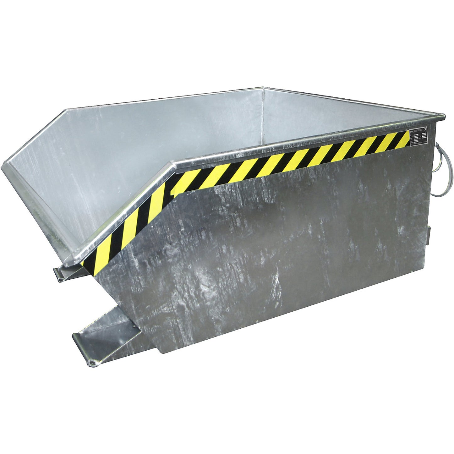Tilting skip, low profile (E), capacity 0.3 m³, hot dip galvanised.
