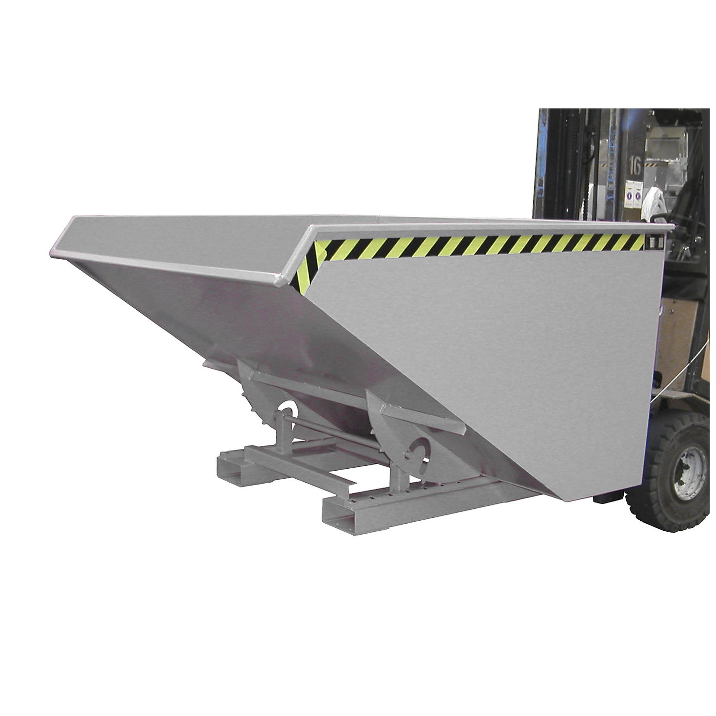 Tilting skip incl. roll-off mechanism, capacity 1.2 m³, LxWxH 1720 x 1070 x 1103 mm, hot dip galvanised.