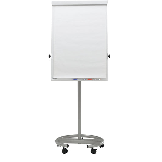 Flipchart, round base, board height 1000 mm, white.