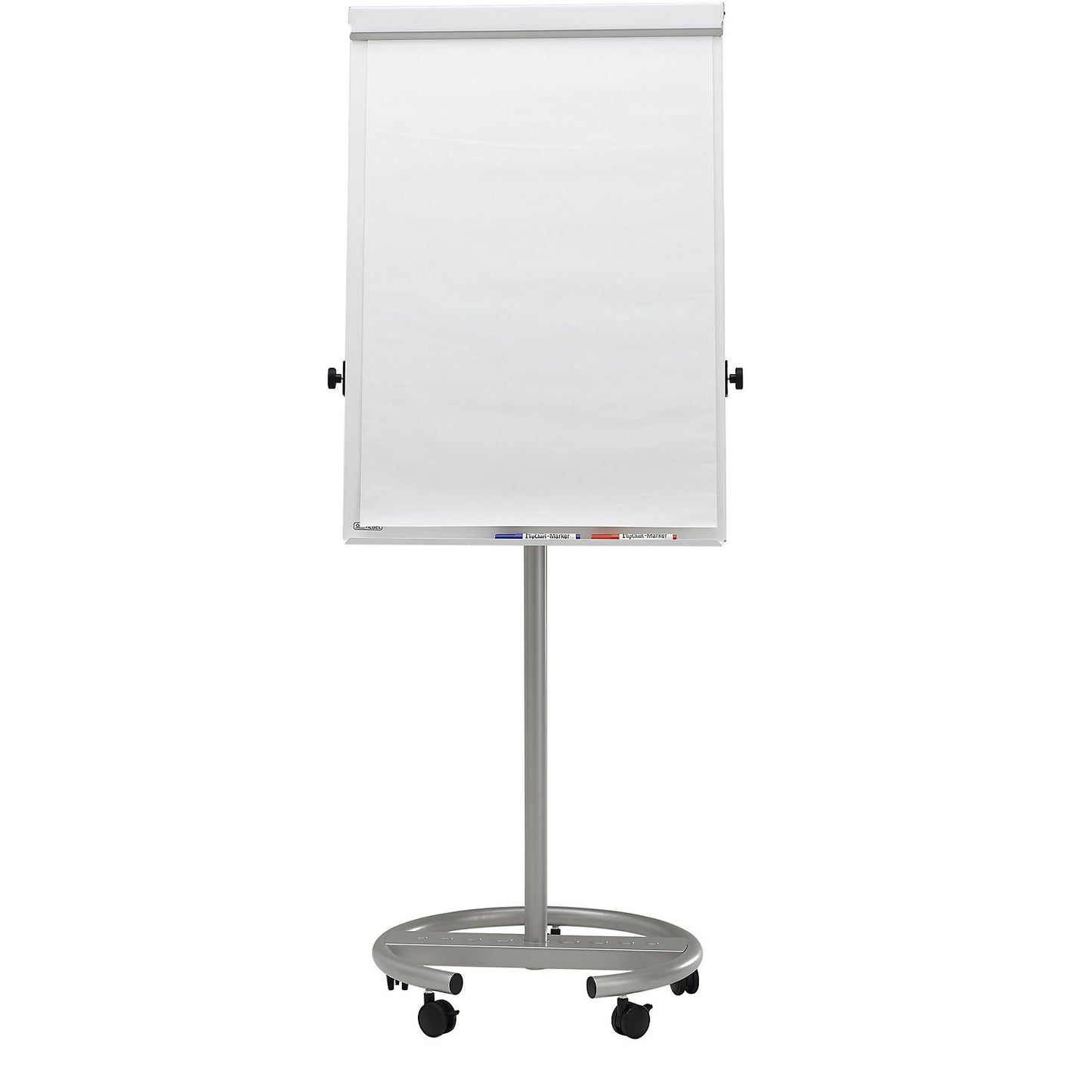 Flipchart, round base, board height 1000 mm, charcoal.
