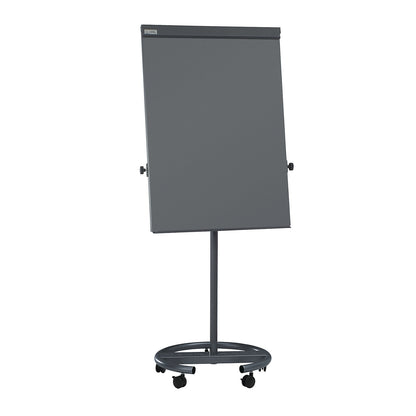 Flipchart, round base, board height 1000 mm, charcoal.