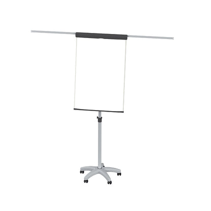 Flip chart, five star base, board height 970 mm, white.