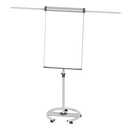 Flipchart, round base, board height 970 mm, white.