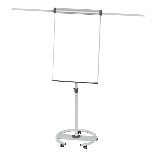 Flipchart, round base, board height 970 mm, white.
