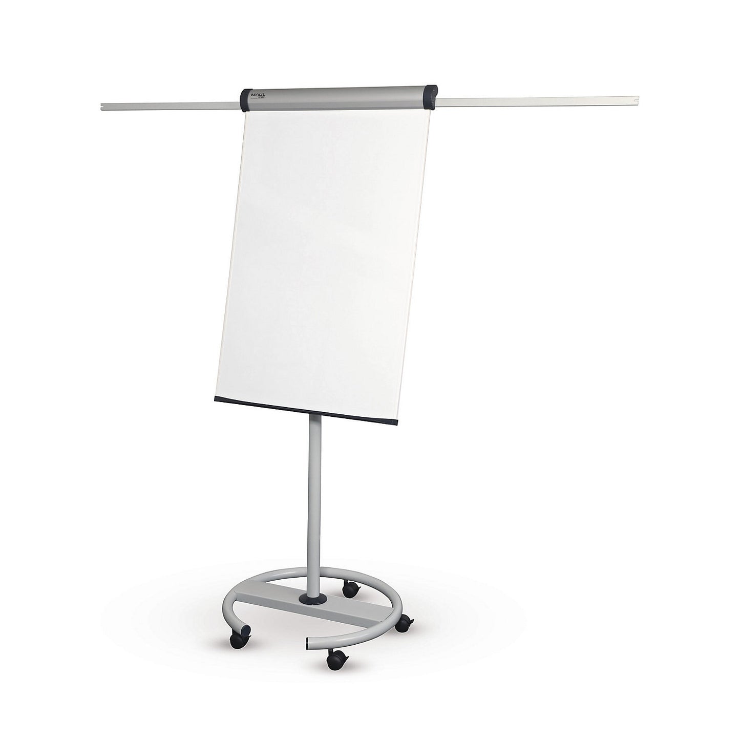 Flipchart, round base, board height 970 mm, white.