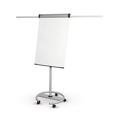 Flipchart, round base, board height 970 mm, white.