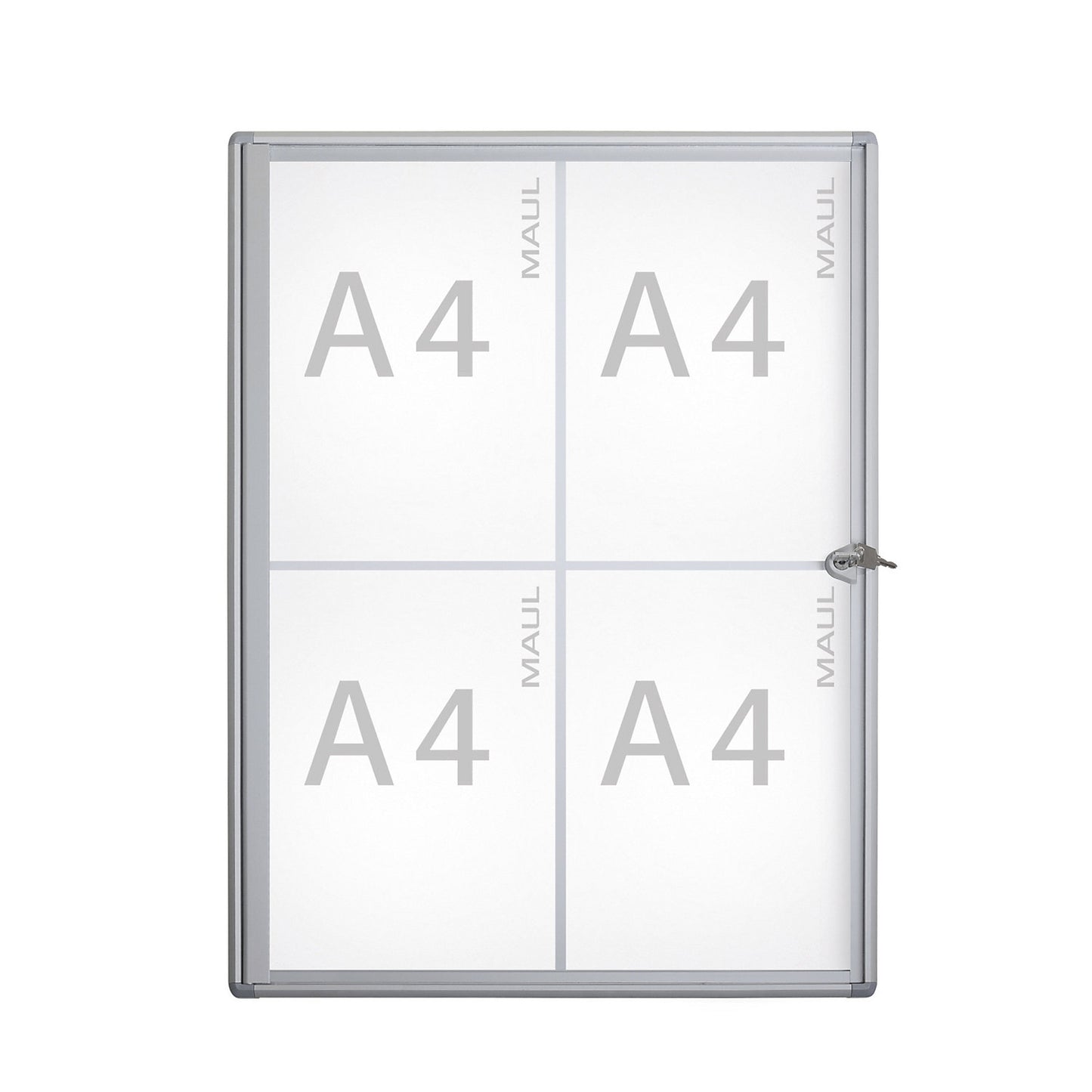 Display case, external depth 27 mm, external height 655 mm, 4 x A4.