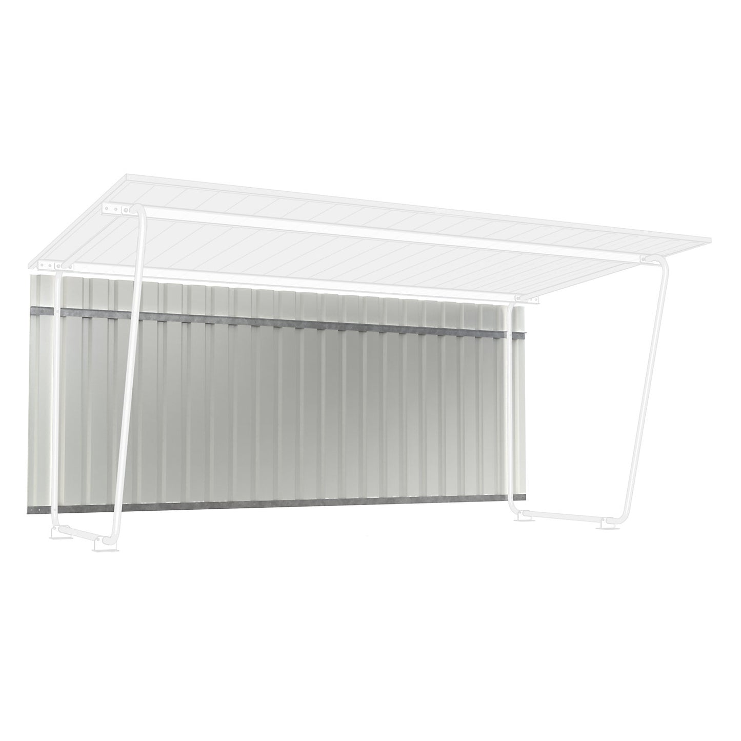 Rear panel for shelter Siegen, for single-sided model, profiled sheet metal, for standard unit.