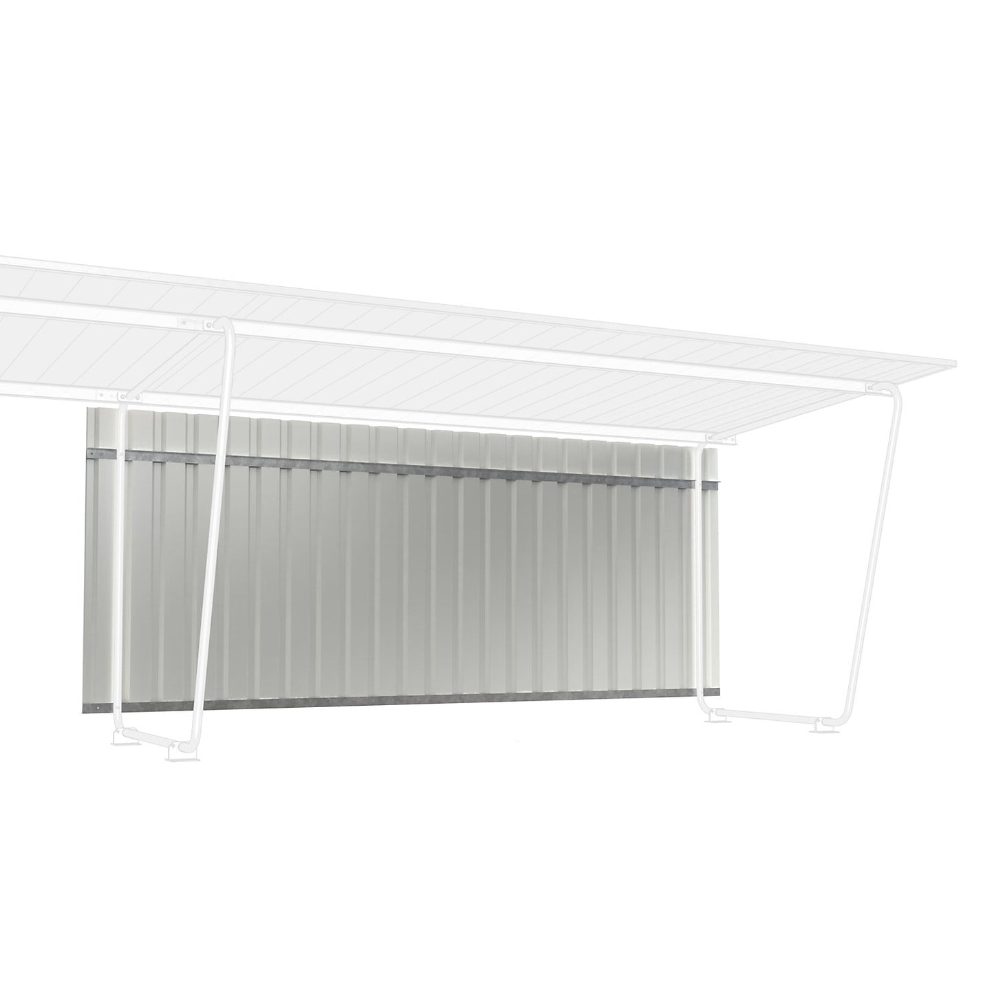 Rear panel for shelter Siegen, for single-sided model, profiled sheet metal, for extension unit.