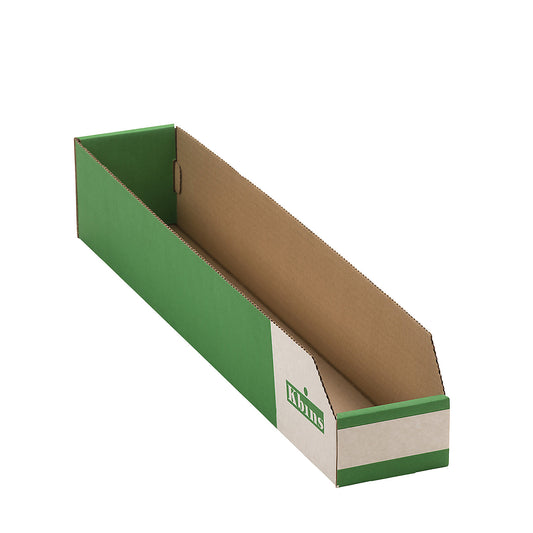 Corrugated storage bin, pack of 50, LxWxH 600x100x100 mm.