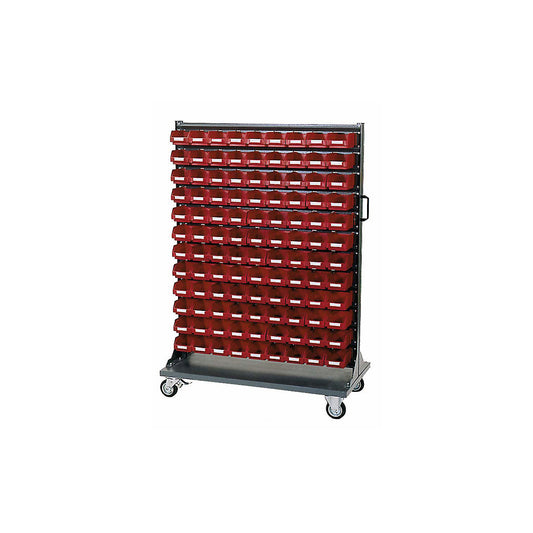 Storage shelf unit dolly, without open fronted storage bins, height 1485 mm.