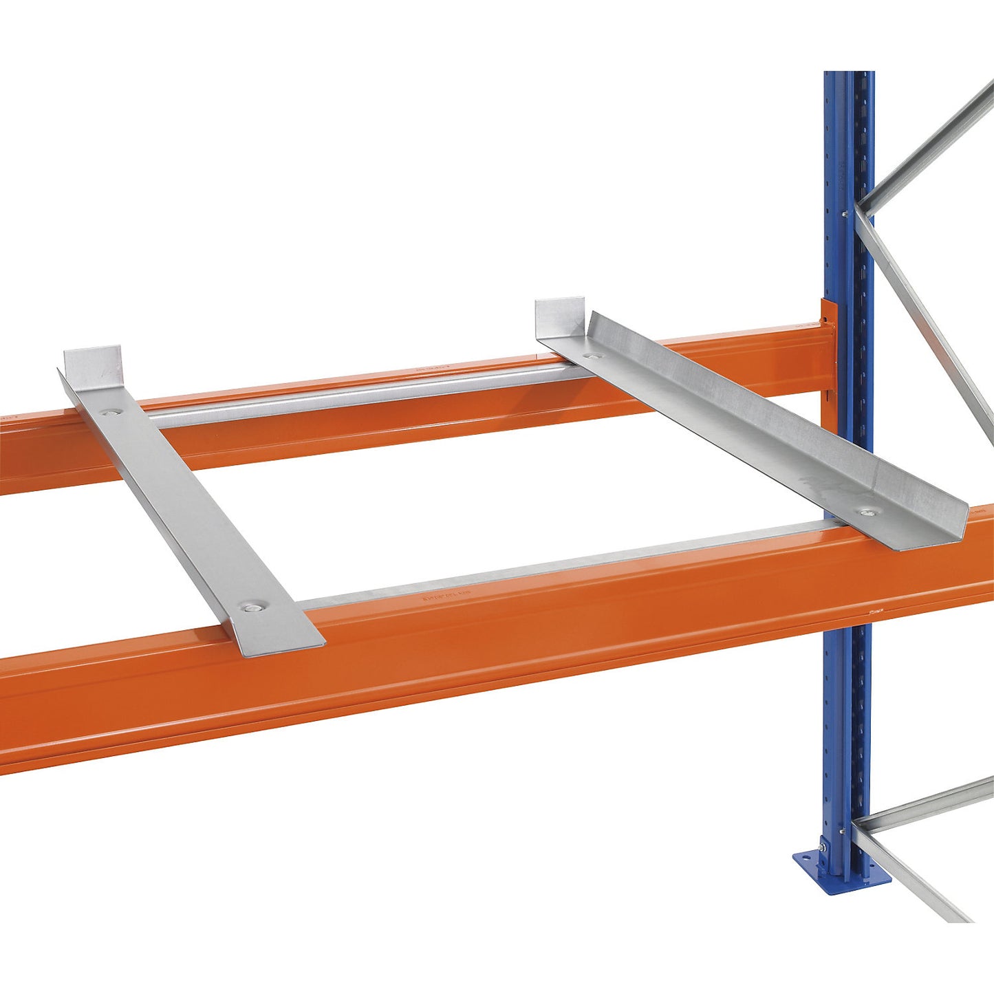Container support, zinc plated, for upright depth 1100 mm, 1 pair, for beam width 50 mm.