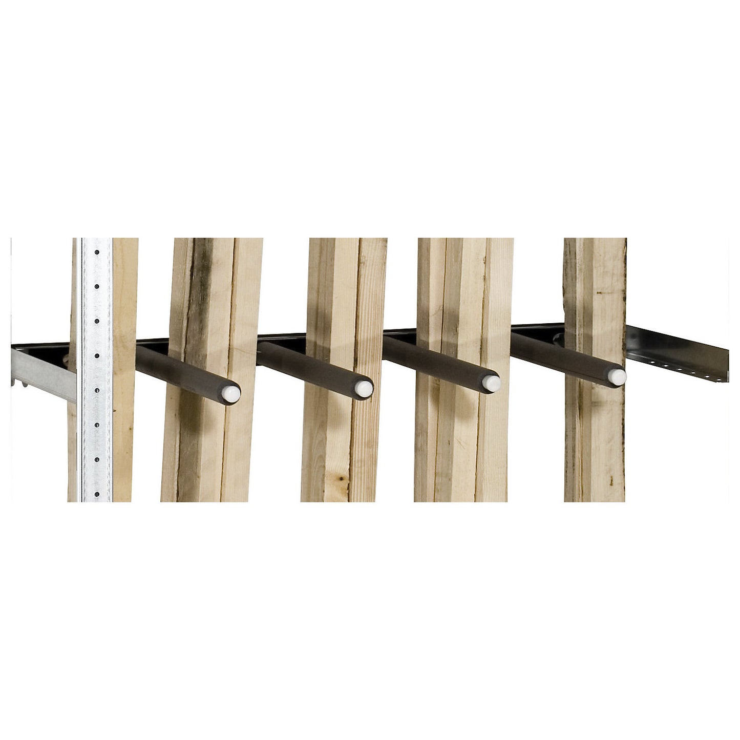 Partition tube with end cap, for long goods shelf unit, depth 400 mm.