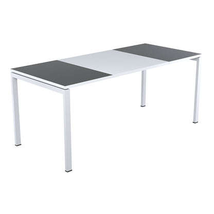 easyDesk® desk, height 750 mm, width 1600 mm, panel colour charcoal / white.