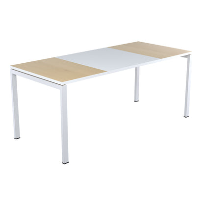 easyDesk® desk, height 750 mm, width 1600 mm, top colour white / beech.