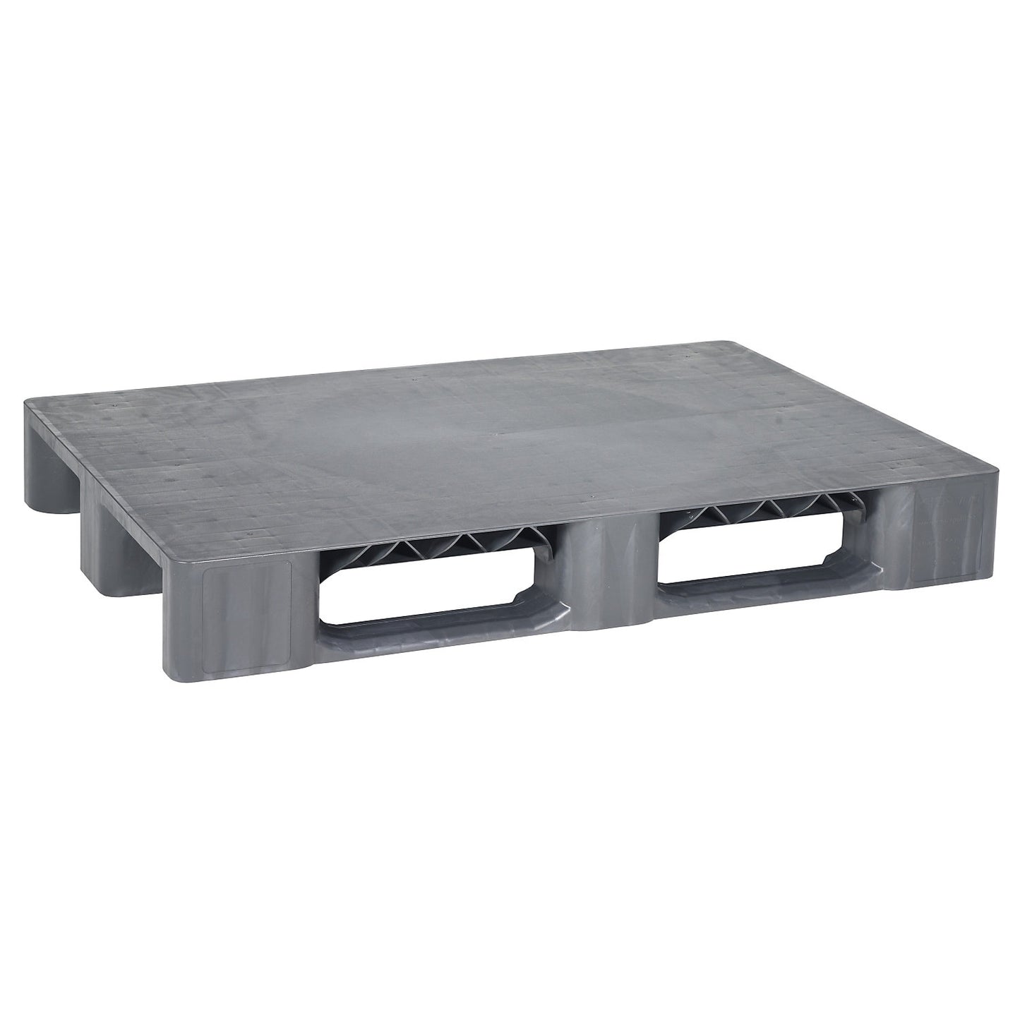 Plastic runner pallet, LxW 1200 x 800 mm, with steel reinforcement, grey.