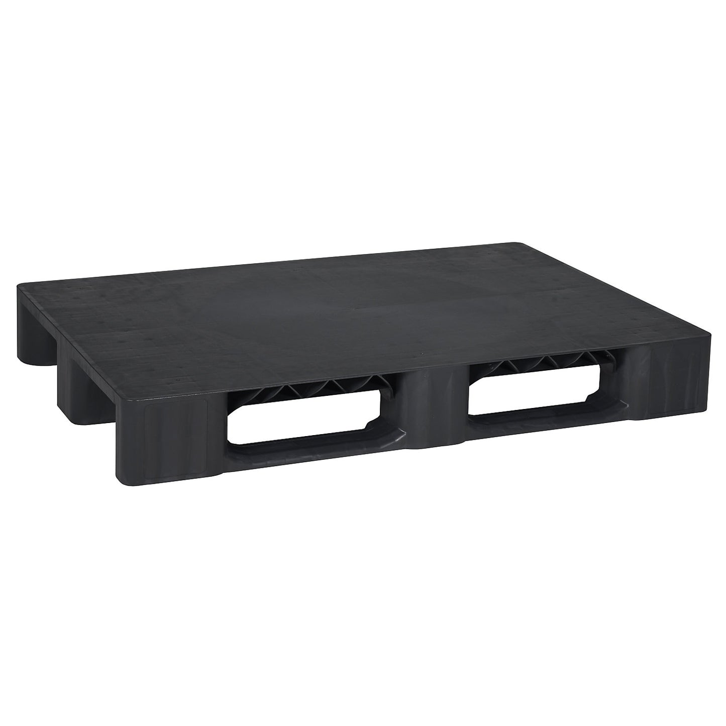 Plastic runner pallet, LxW 1200 x 800 mm, with steel reinforcement, charcoal.