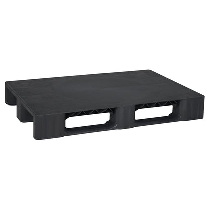Plastic runner pallet, LxW 1200 x 800 mm, with steel reinforcement, charcoal.