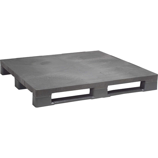 Plastic runner pallet, LxW 1200 x 1000 mm, with steel reinforcement, grey.