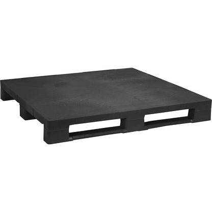 Plastic runner pallet, LxW 1200 x 1000 mm, with steel reinforcement, charcoal.