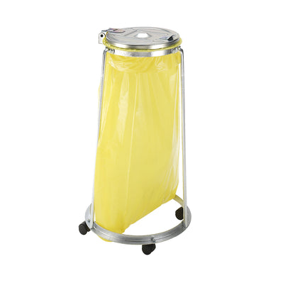 Waste sack stand, 3-leg frame, for 120 l capacity, with castors, height 1010 mm.