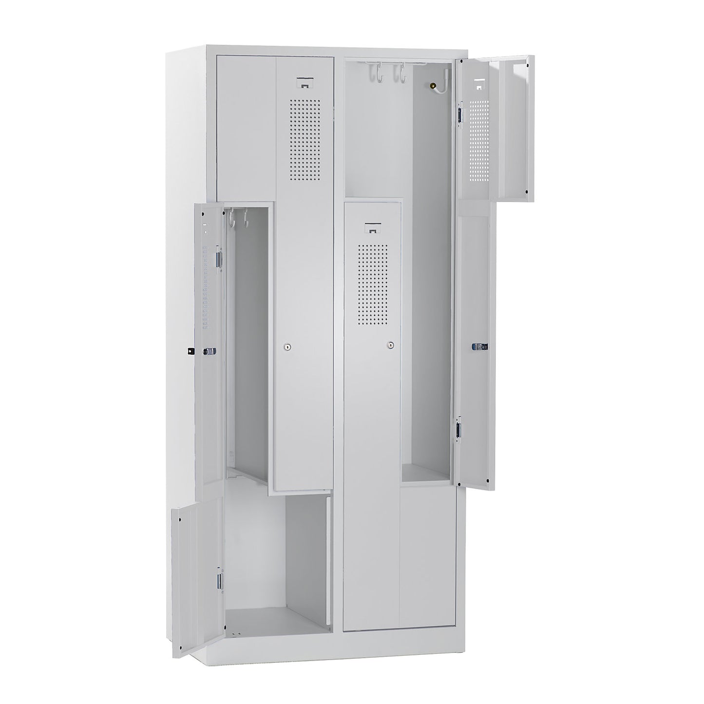 Amsterdam Z locker, 2 compartments, light grey, width 800 mm.