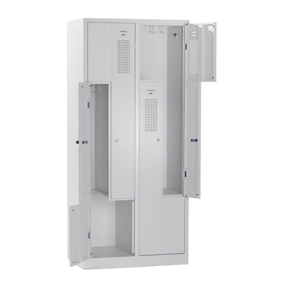 Amsterdam Z locker, 2 compartments, light grey, width 800 mm.