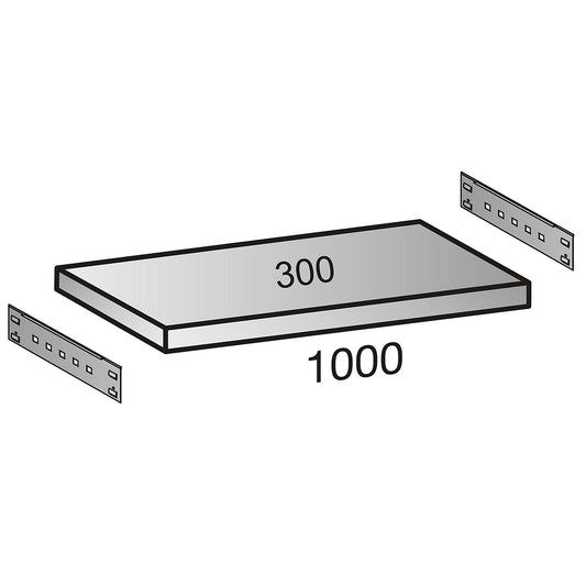 Additional shelf for boltless archive shelving, depth 300 mm, width 1000 mm.