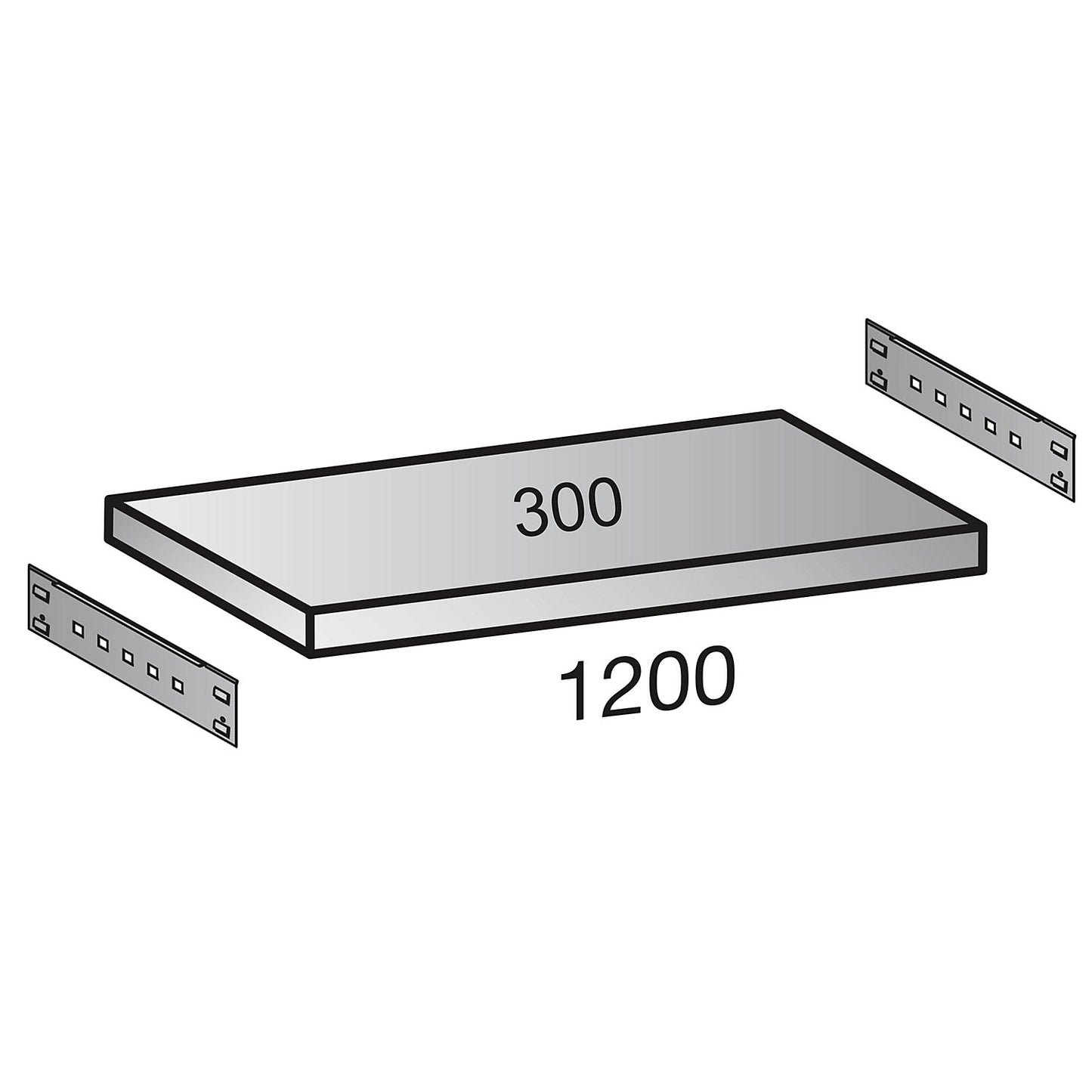 Additional shelf for boltless archive shelving, depth 300 mm, width 1200 mm.