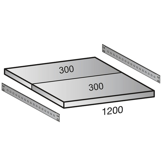 Additional shelf for boltless archive shelving, depth 600 mm, width 1200 mm.