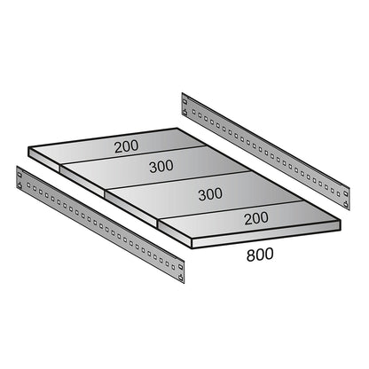 Shelf for industrial boltless shelf unit, shelf width 800 mm, depth 1000 mm.