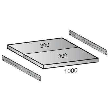 Shelf for industrial boltless shelf unit, shelf width 1000 mm, depth 600 mm.