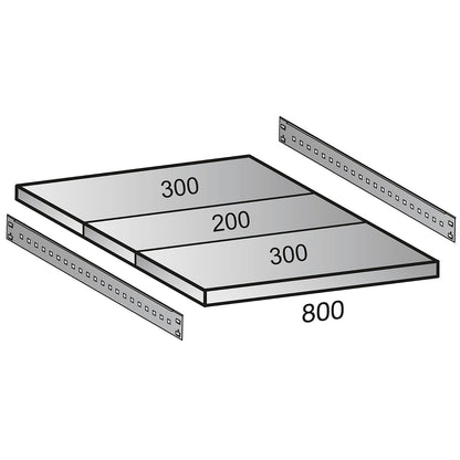 Shelf for industrial boltless shelf unit, shelf width 1000 mm, depth 800 mm.