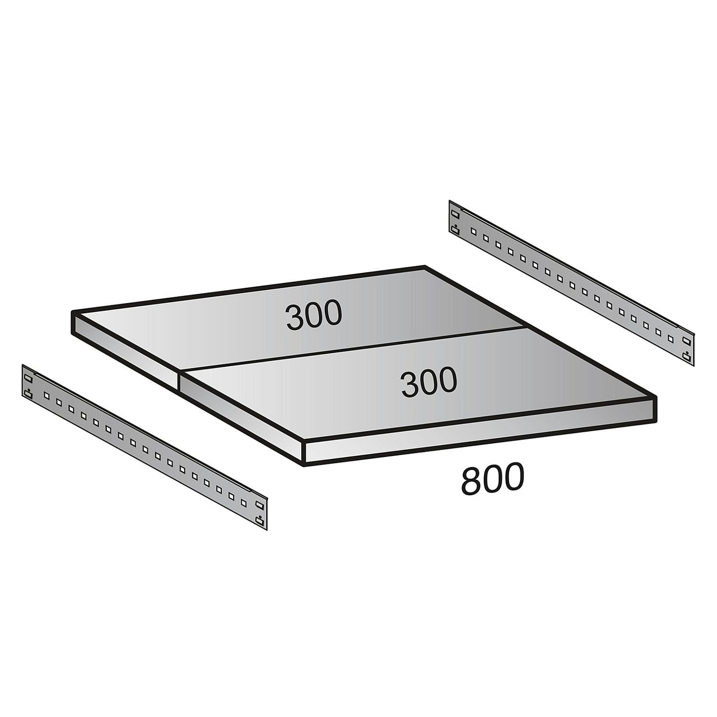 Shelf for CLEANA boltless shelf unit, shelf width 800 mm, depth 600 mm.