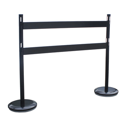 Barrier post set with rails, 2 posts, 2 rails, black.