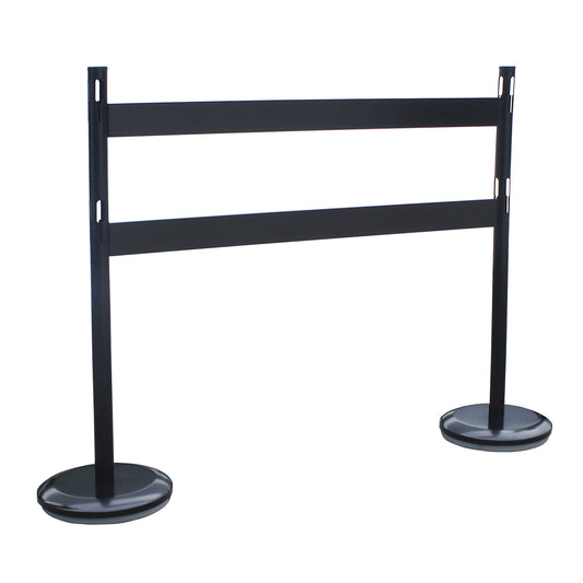 Barrier post set with rails, 2 posts, 2 rails, black.