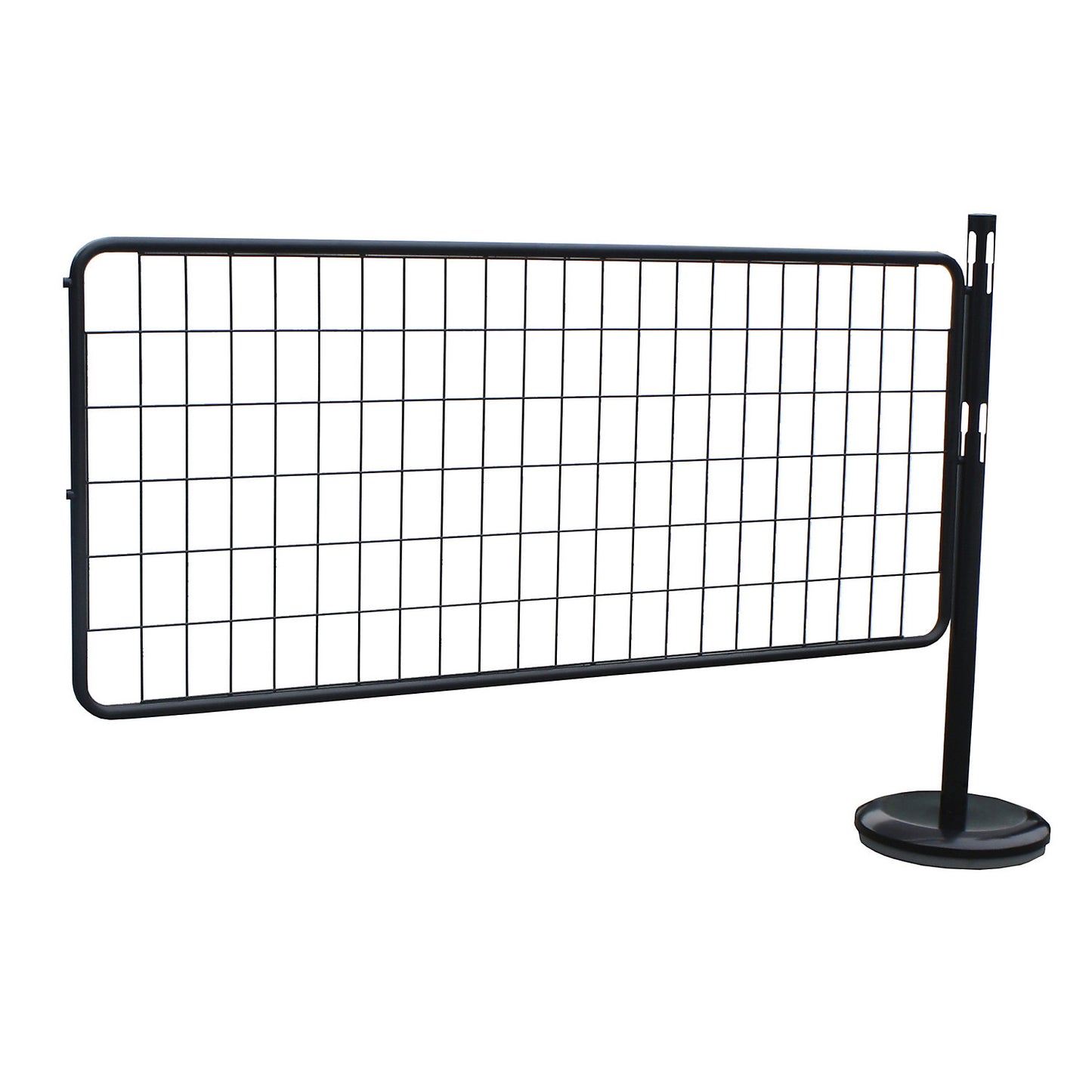 Barrier post extension set with mesh, 1 post, 1 mesh panel, black.