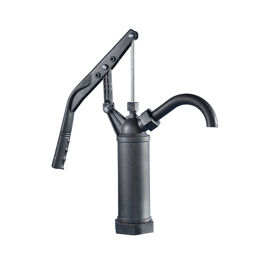 Hand pump, for corrosive liquids, pump rate 0.30 l/stroke, immersion tube length 400 - 900 mm.