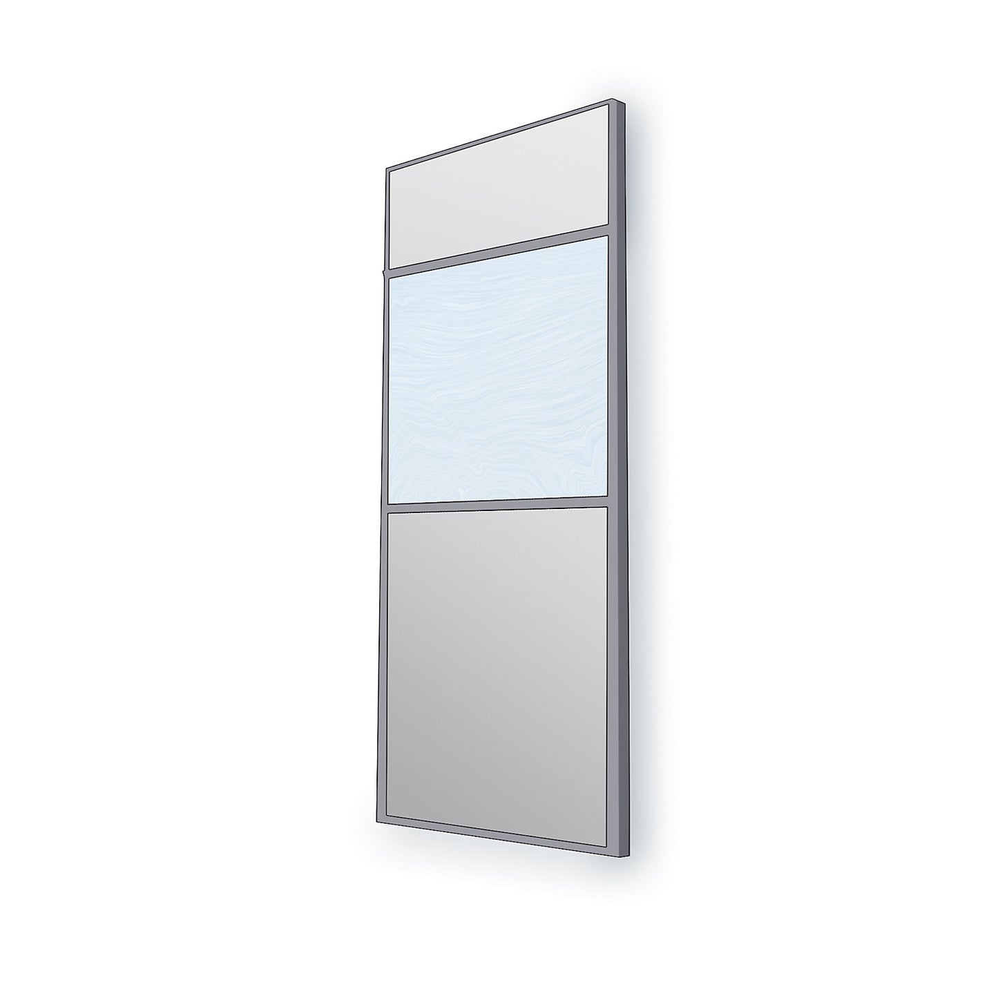 Flexible partition system, wall thickness 82 mm, glass wall section, HxW 1085 x 1200 mm.