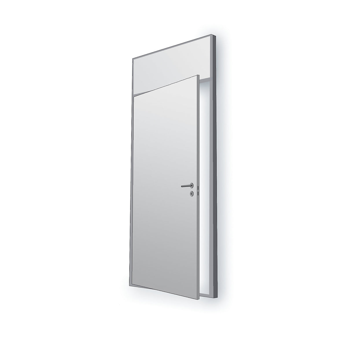 Flexible partition system, wall thickness 82 mm, single door section, HxW 2093 x 936 mm, without window.
