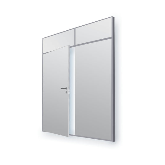Flexible partition system, wall thickness 82 mm, double door section, HxW 2093 x 1789 mm, without window.