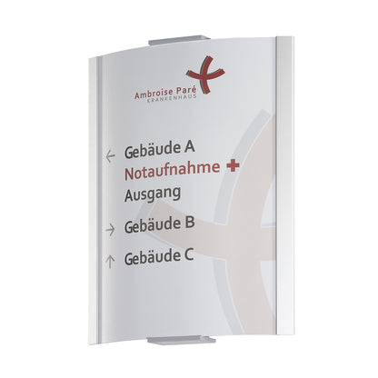 FRANKFURT™ direction sign, A3 portrait, HxW 420 x 317 mm, weight 1.96 kg.